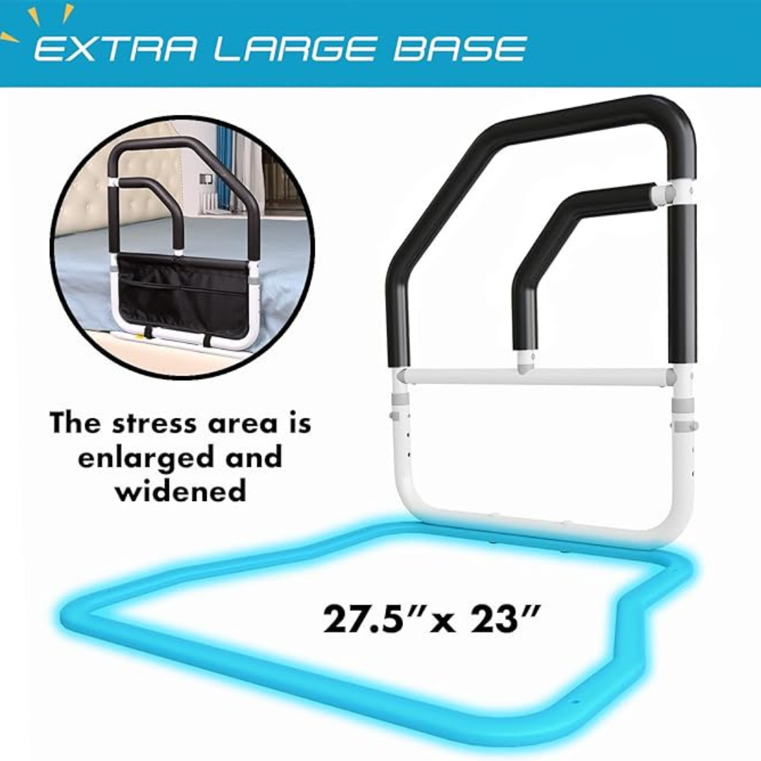 Curved Dual Handles Safety Bed Rail - Aging Goods