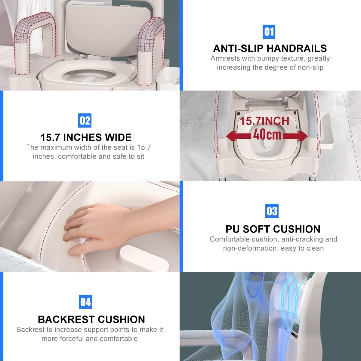 Adjustable Bedside Commode Chair - Aging Goods