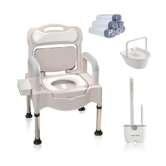Adjustable Bedside Commode Chair - Aging Goods