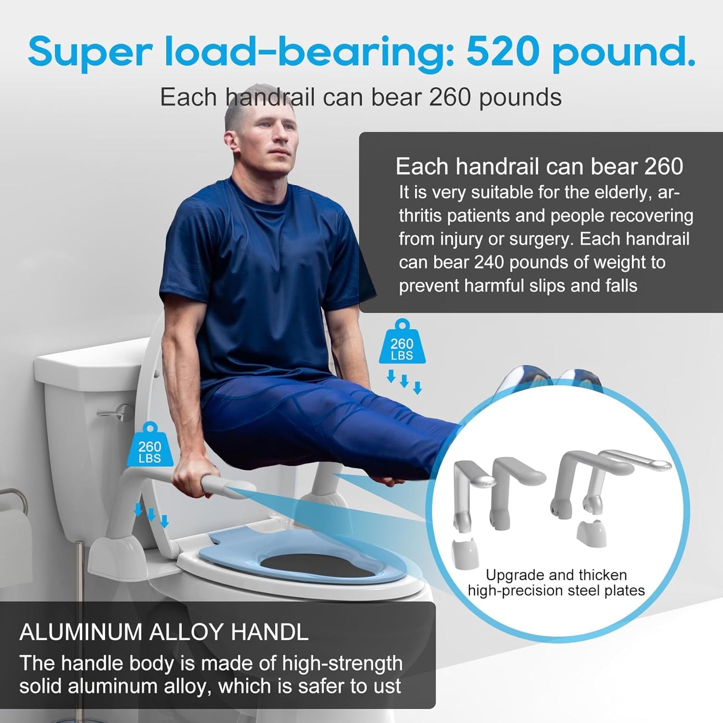 Compact Flip-up Safety Toilet Frame - Aging Goods