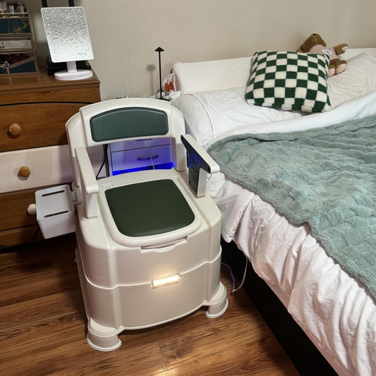 Bedside Commode Chair With Motion Light - Aging Goods